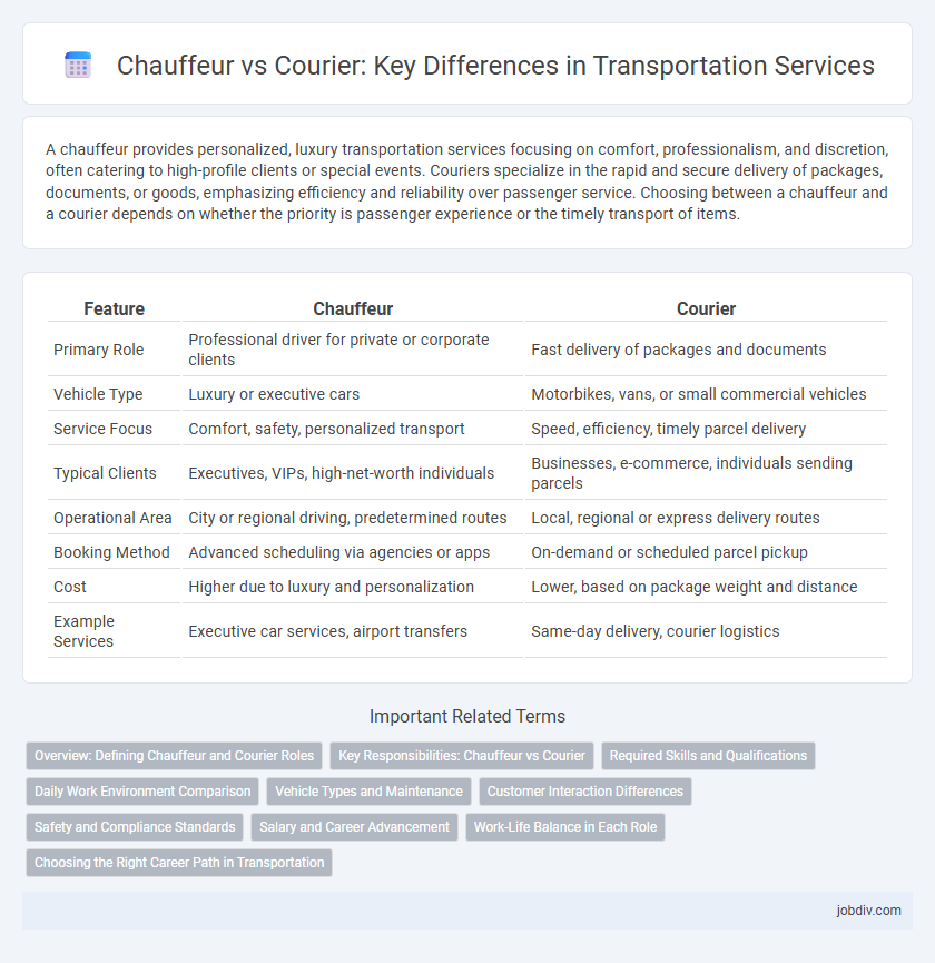 Chauffeur vs Courier: Key Differences in Transportation Services