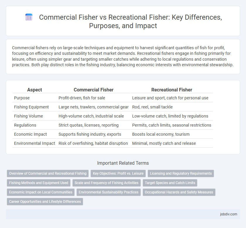 Commercial Fisher vs Recreational Fisher: Key Differences, Purposes, and Impact