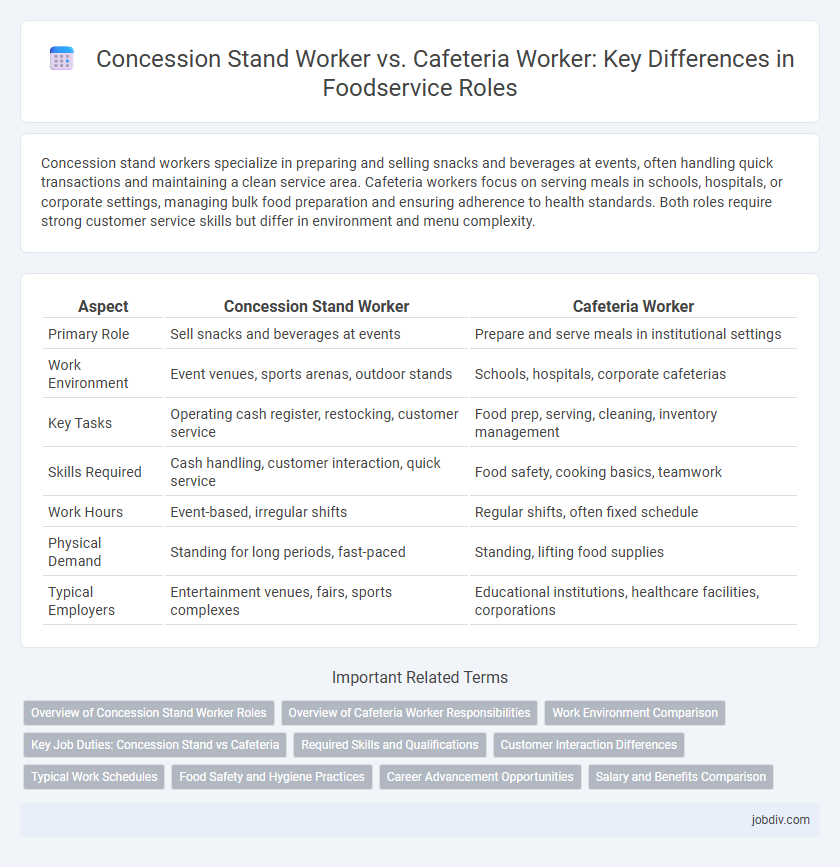 Concession Stand Worker vs. Cafeteria Worker: Key Differences in Foodservice Roles