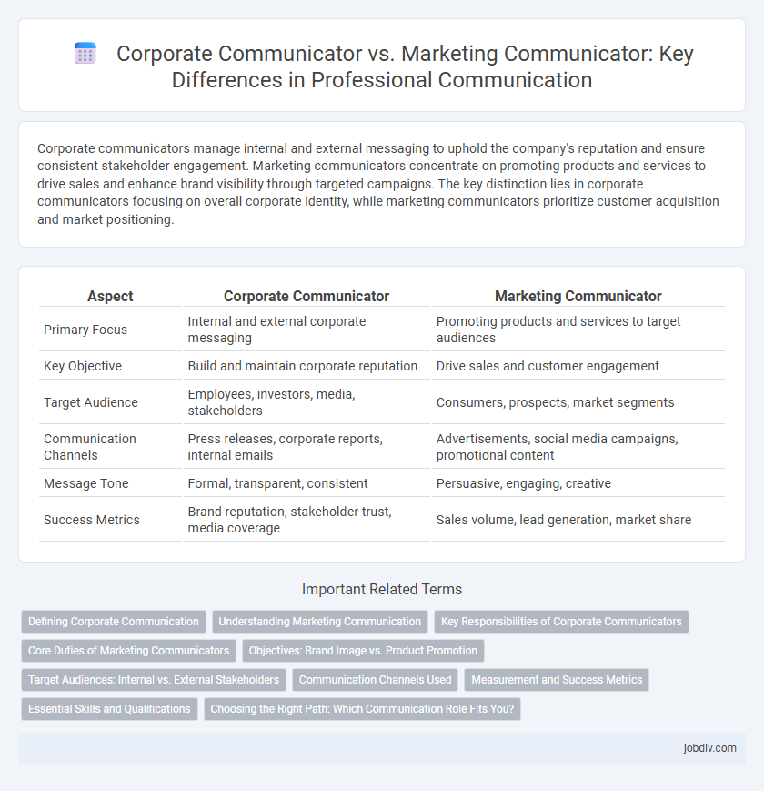 Corporate Communicator vs. Marketing Communicator: Key Differences in Professional Communication