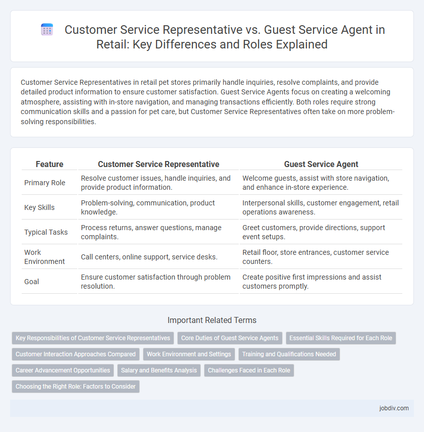 Customer Service Representative vs. Guest Service Agent in Retail: Key Differences and Roles Explained