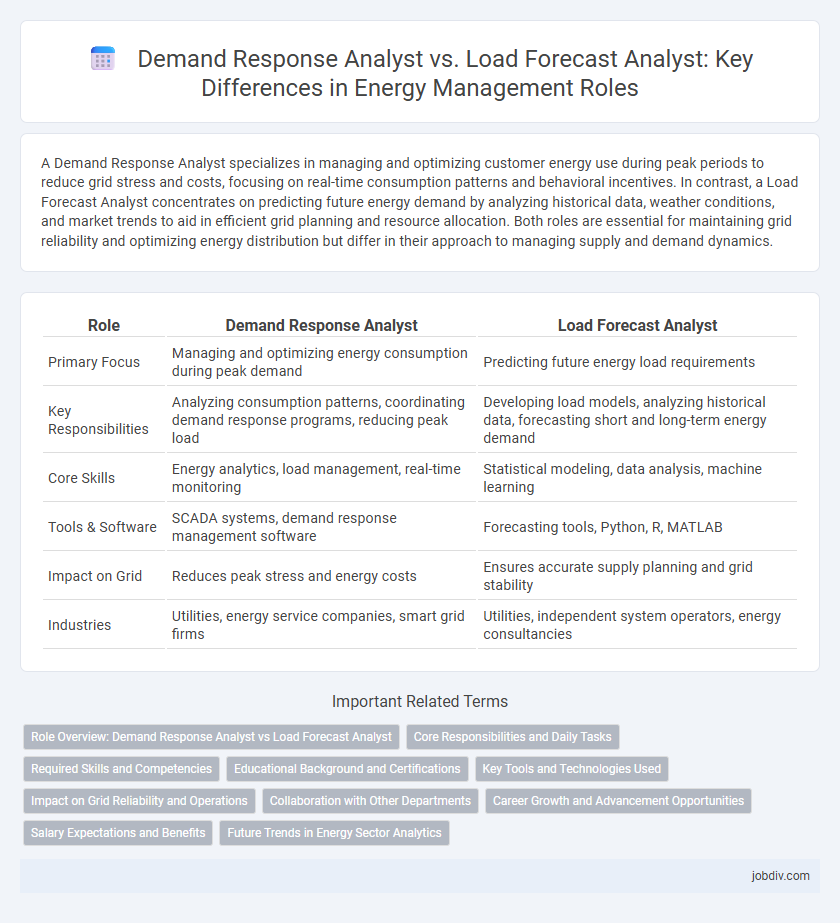 Demand Response Analyst vs. Load Forecast Analyst: Key Differences in Energy Management Roles