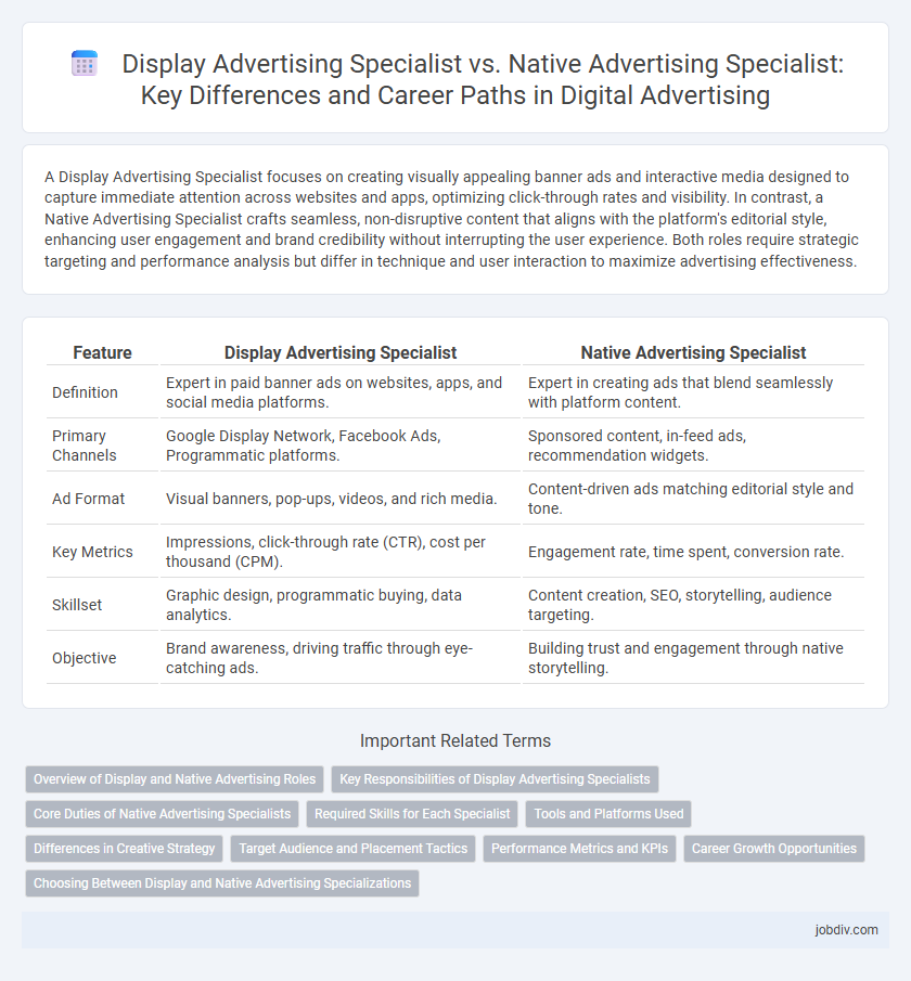Display Advertising Specialist vs. Native Advertising Specialist: Key Differences and Career Paths in Digital Advertising