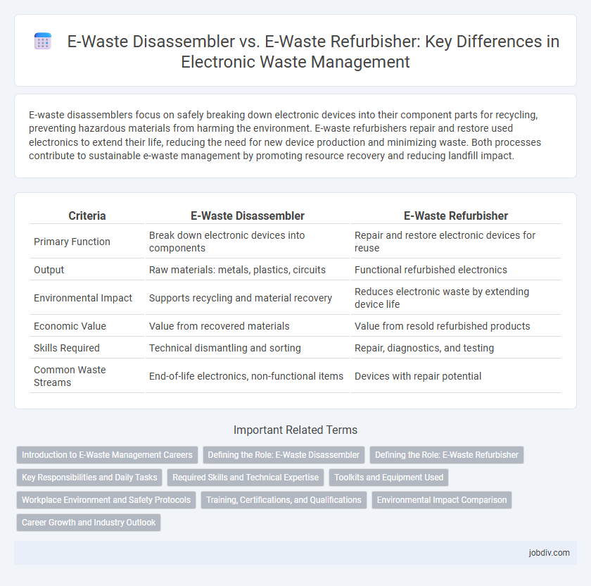 E-Waste Disassembler vs. E-Waste Refurbisher: Key Differences in Electronic Waste Management