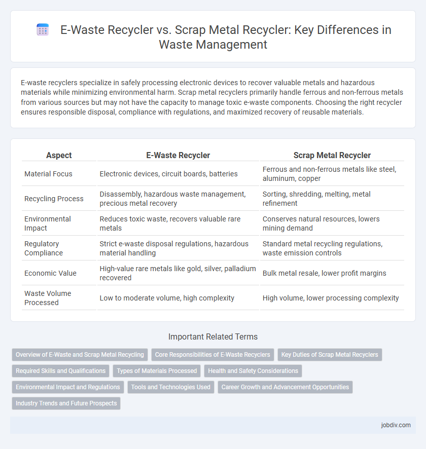 E-Waste Recycler vs. Scrap Metal Recycler: Key Differences in Waste Management