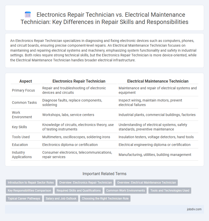 Electronics Repair Technician vs. Electrical Maintenance Technician: Key Differences in Repair Skills and Responsibilities