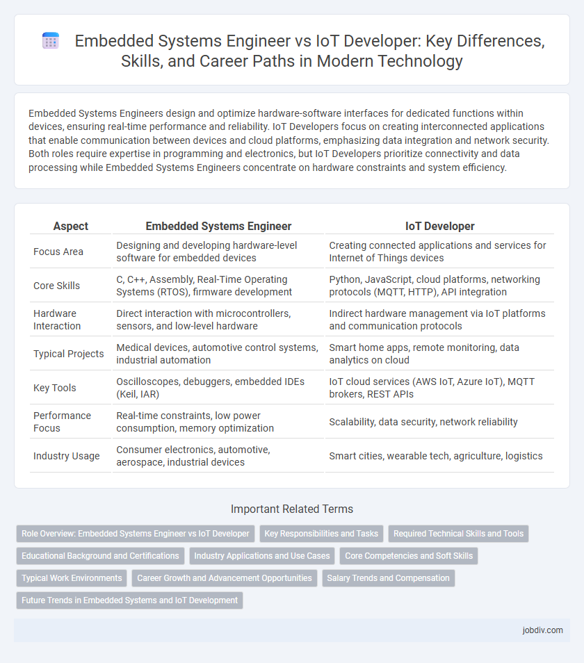 Embedded Systems Engineer vs IoT Developer: Key Differences, Skills, and Career Paths in Modern Technology