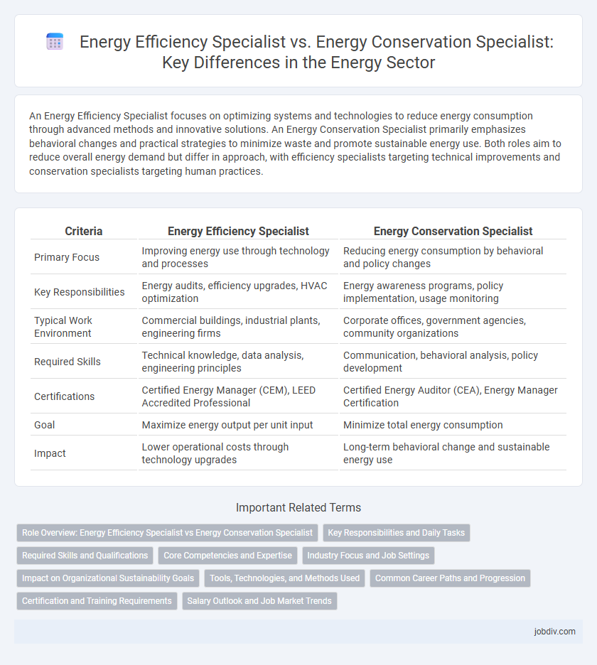 Energy Efficiency Specialist vs. Energy Conservation Specialist: Key Differences in the Energy Sector