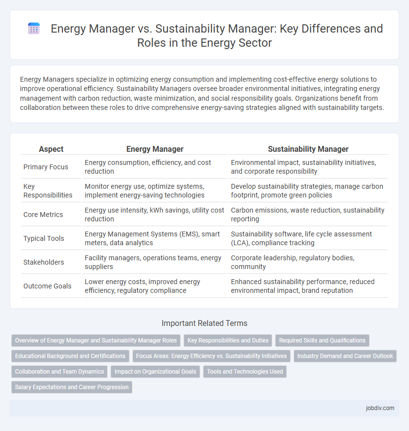 Energy Manager vs. Sustainability Manager: Key Differences and Roles in the Energy Sector