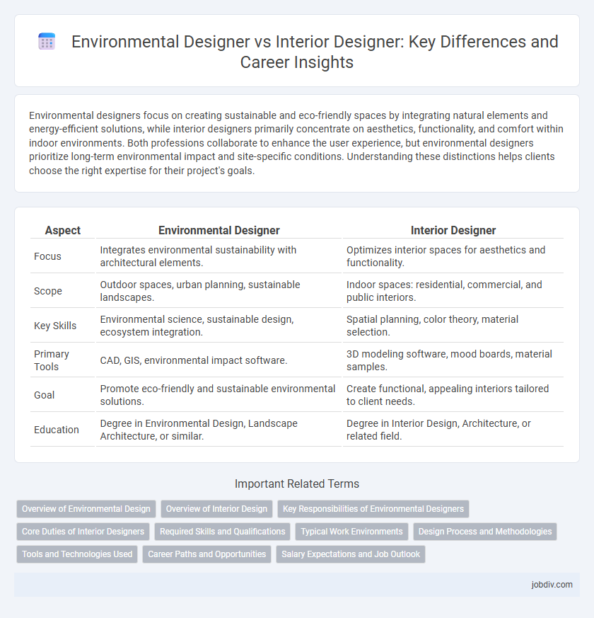 Environmental Designer vs Interior Designer: Key Differences and Career Insights