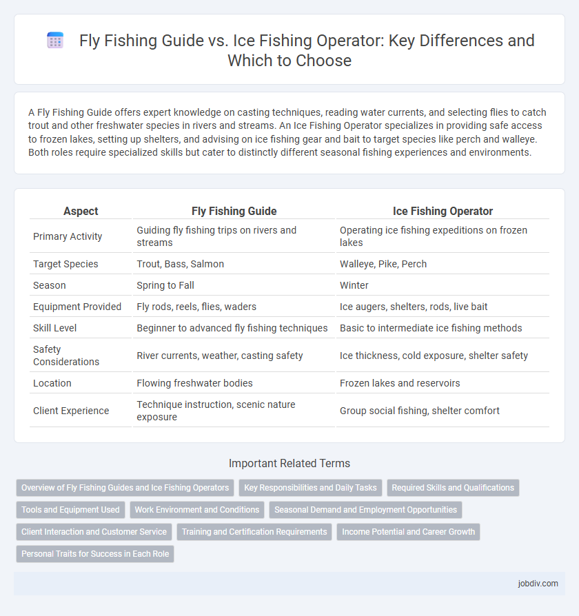 Fly Fishing Guide vs. Ice Fishing Operator: Key Differences and Which to Choose