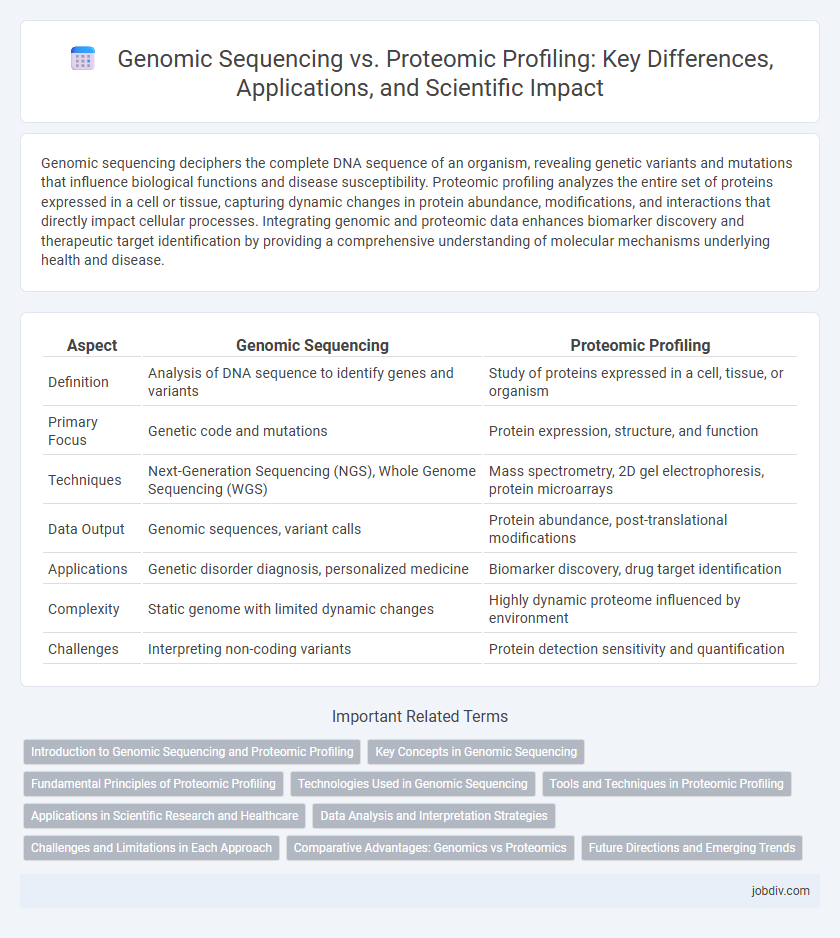 Genomic Sequencing vs. Proteomic Profiling: Key Differences, Applications, and Scientific Impact