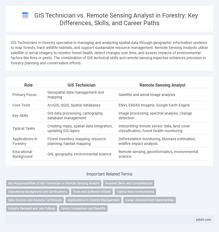 GIS Technician vs. Remote Sensing Analyst in Forestry: Key Differences, Skills, and Career Paths