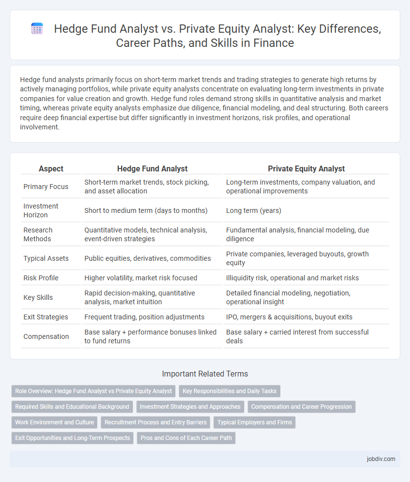 Hedge Fund Analyst vs. Private Equity Analyst: Key Differences, Career Paths, and Skills in Finance