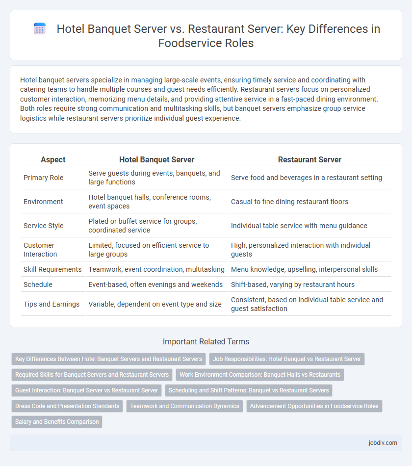 Hotel Banquet Server vs. Restaurant Server: Key Differences in Foodservice Roles