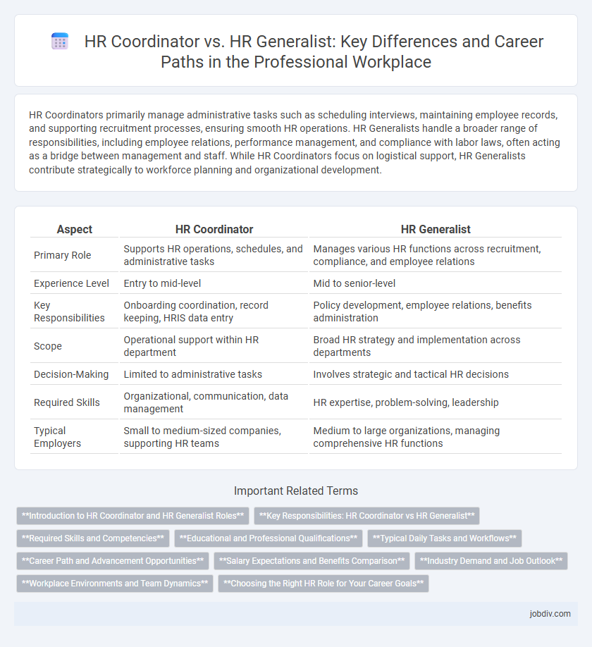 HR Coordinator vs. HR Generalist: Key Differences and Career Paths in the Professional Workplace