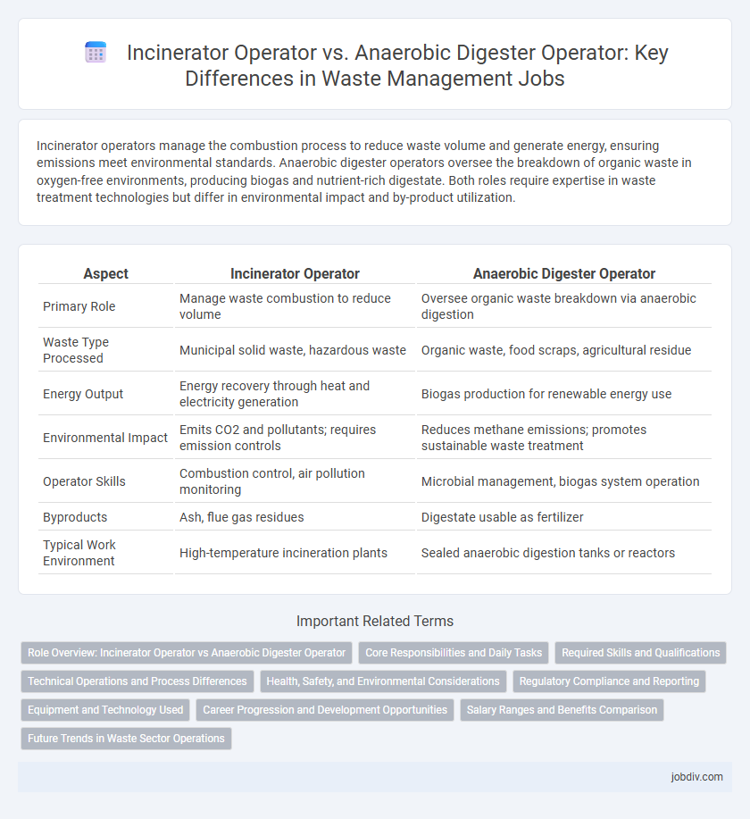 Incinerator Operator vs. Anaerobic Digester Operator: Key Differences in Waste Management Jobs