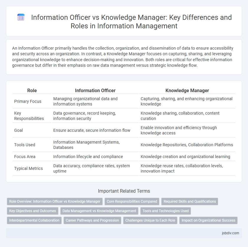 Information Officer vs Knowledge Manager: Key Differences and Roles in Information Management