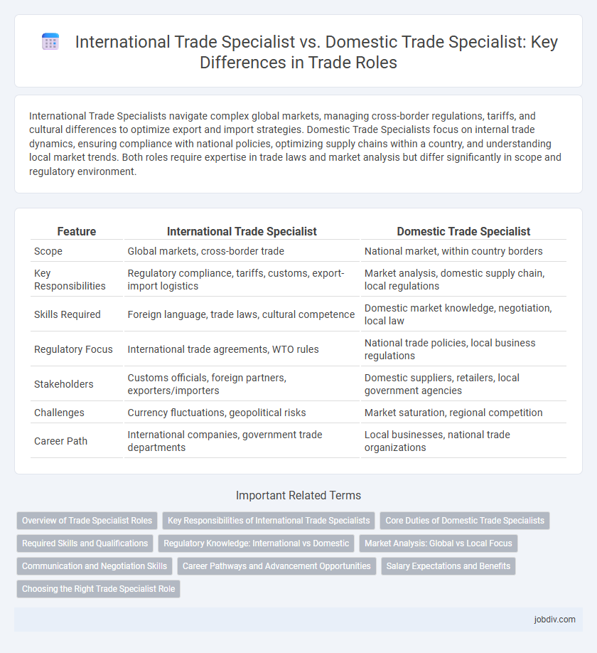 International Trade Specialist vs. Domestic Trade Specialist: Key Differences in Trade Roles