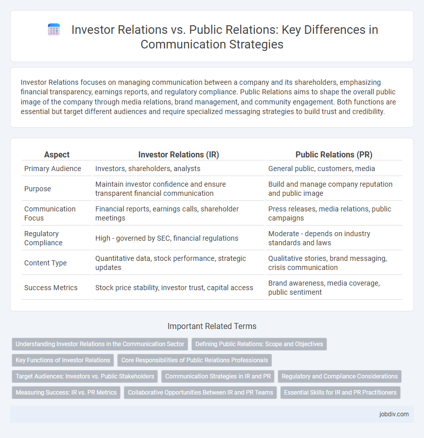 Investor Relations vs. Public Relations: Key Differences in Communication Strategies