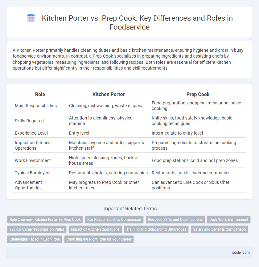 Kitchen Porter vs. Prep Cook: Key Differences and Roles in Foodservice