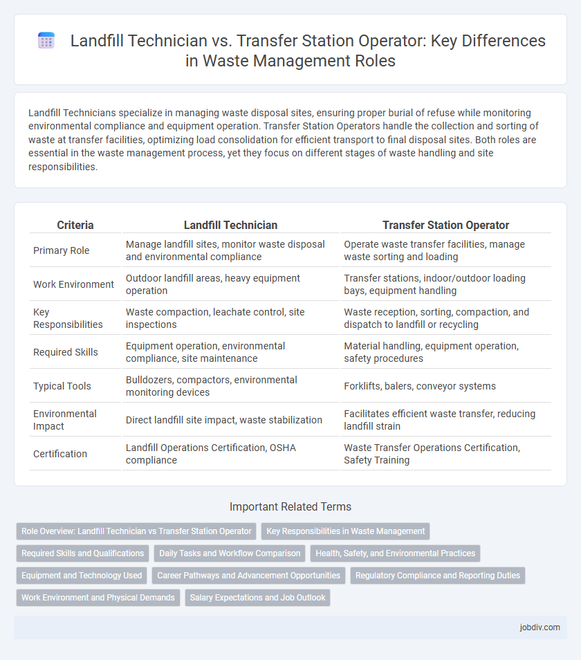 Landfill Technician vs. Transfer Station Operator: Key Differences in Waste Management Roles
