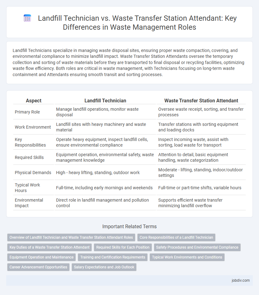 Landfill Technician vs. Waste Transfer Station Attendant: Key Differences in Waste Management Roles