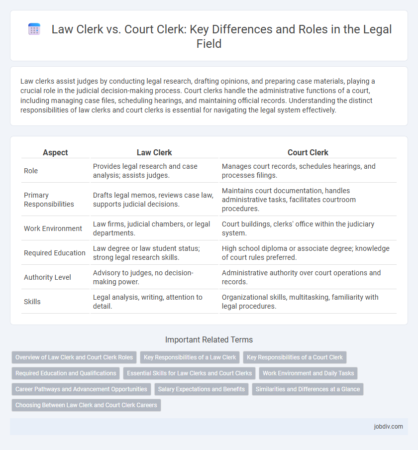 Law Clerk vs. Court Clerk: Key Differences and Roles in the Legal Field