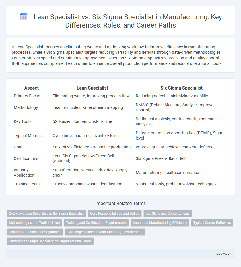 Lean Specialist vs. Six Sigma Specialist in Manufacturing: Key Differences, Roles, and Career Paths