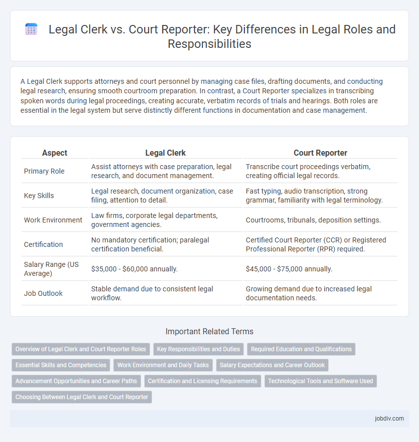 Legal Clerk vs. Court Reporter: Key Differences in Legal Roles and Responsibilities
