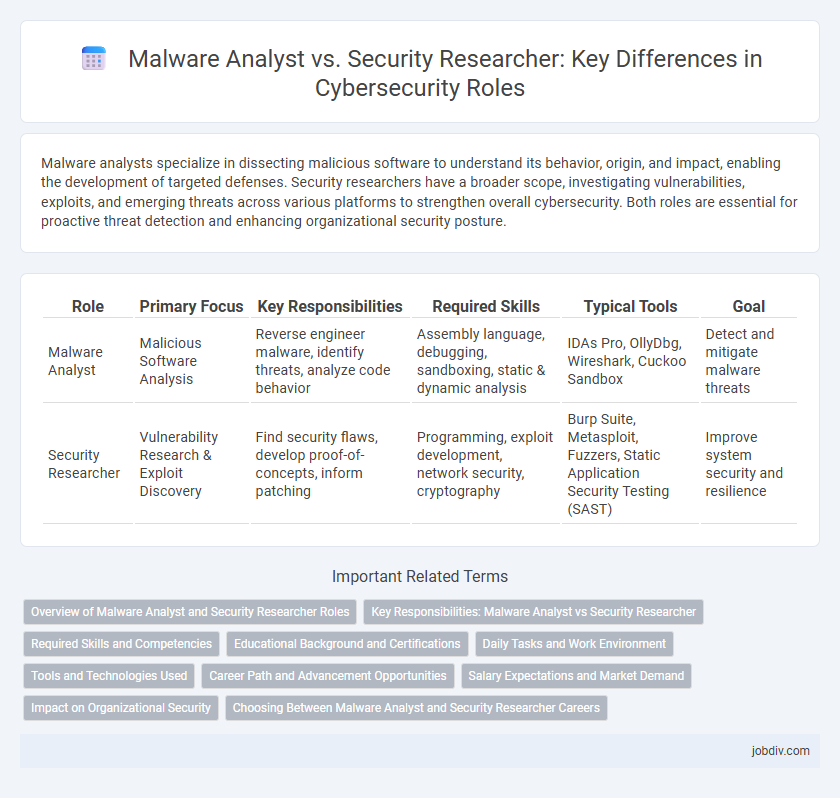 Malware Analyst vs. Security Researcher: Key Differences in Cybersecurity Roles