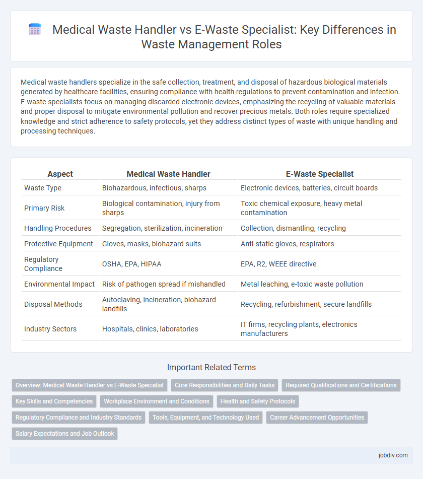 Medical Waste Handler vs E-Waste Specialist: Key Differences in Waste Management Roles