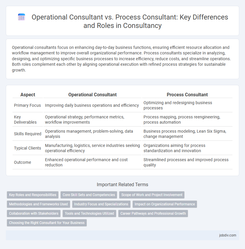 Operational Consultant vs. Process Consultant: Key Differences and Roles in Consultancy