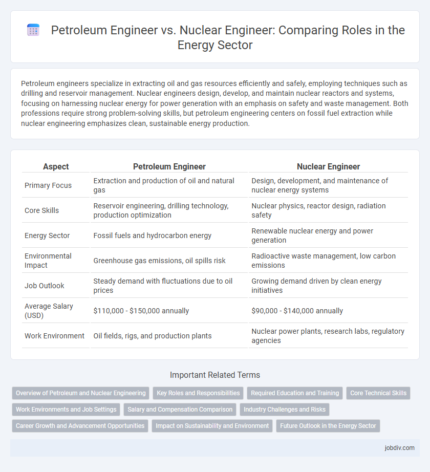 Petroleum Engineer vs. Nuclear Engineer: Comparing Roles in the Energy Sector
