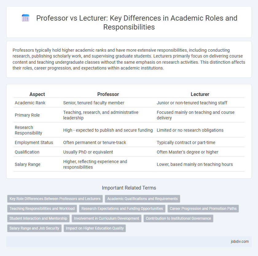 Professor vs Lecturer: Key Differences in Academic Roles and Responsibilities