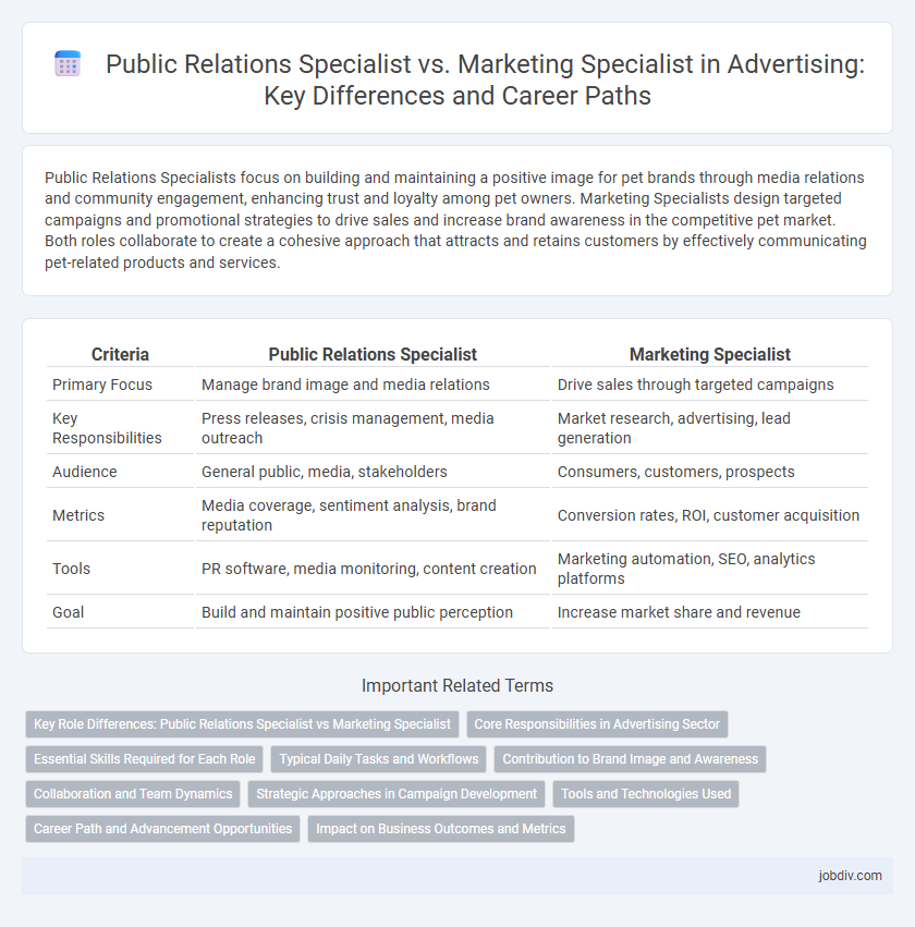 Public Relations Specialist vs. Marketing Specialist in Advertising: Key Differences and Career Paths