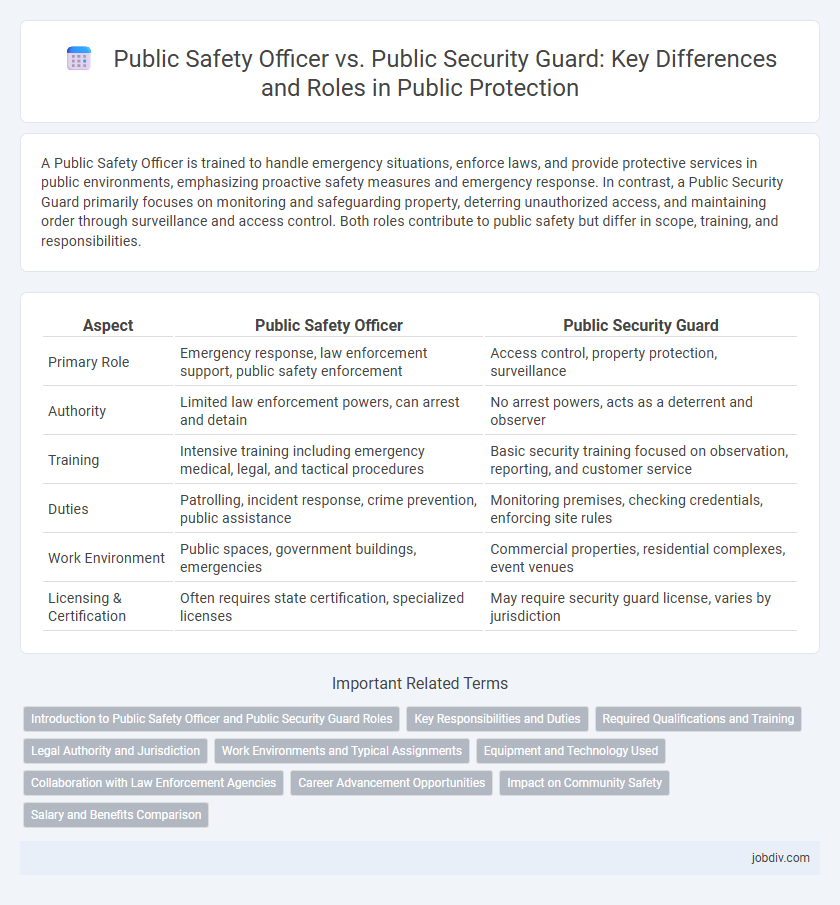 Public Safety Officer vs. Public Security Guard: Key Differences and Roles in Public Protection