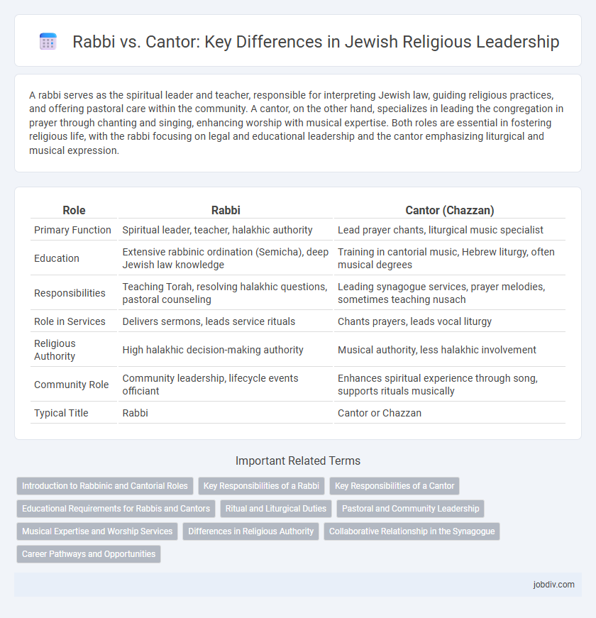 Rabbi vs. Cantor: Key Differences in Jewish Religious Leadership