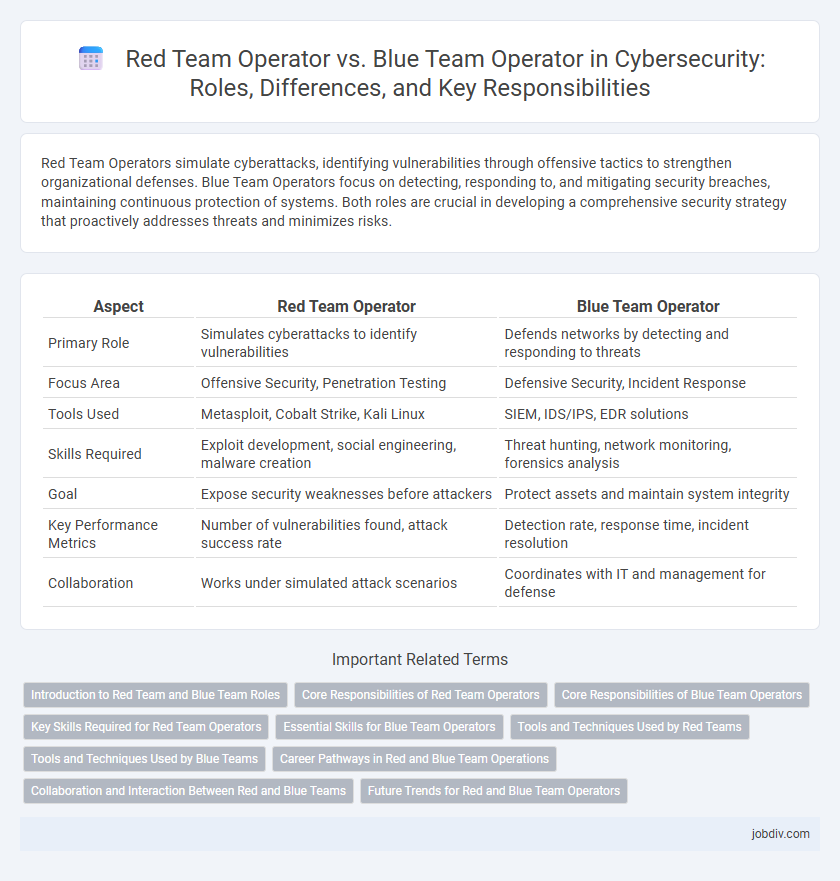 Red Team Operator vs. Blue Team Operator in Cybersecurity: Roles, Differences, and Key Responsibilities