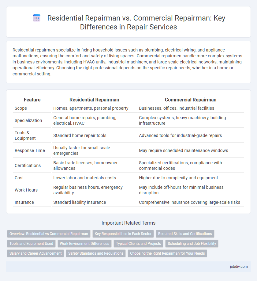 Residential Repairman vs. Commercial Repairman: Key Differences in Repair Services