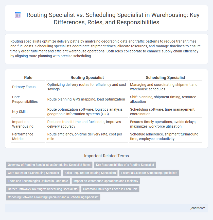 Routing Specialist vs. Scheduling Specialist in Warehousing: Key Differences, Roles, and Responsibilities