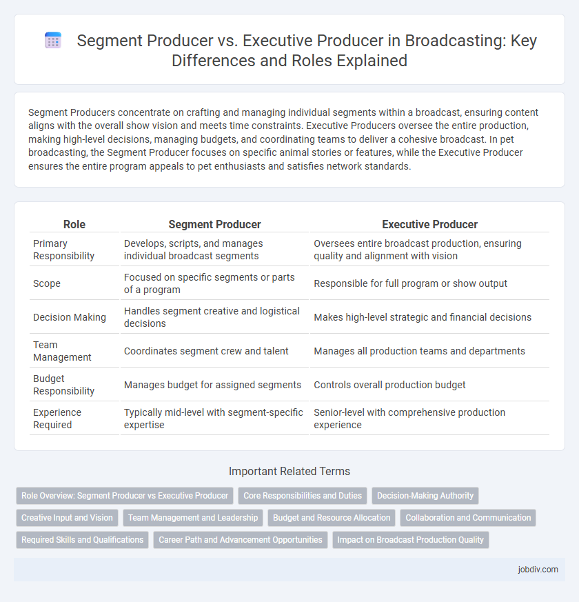 Segment Producer vs. Executive Producer in Broadcasting: Key Differences and Roles Explained