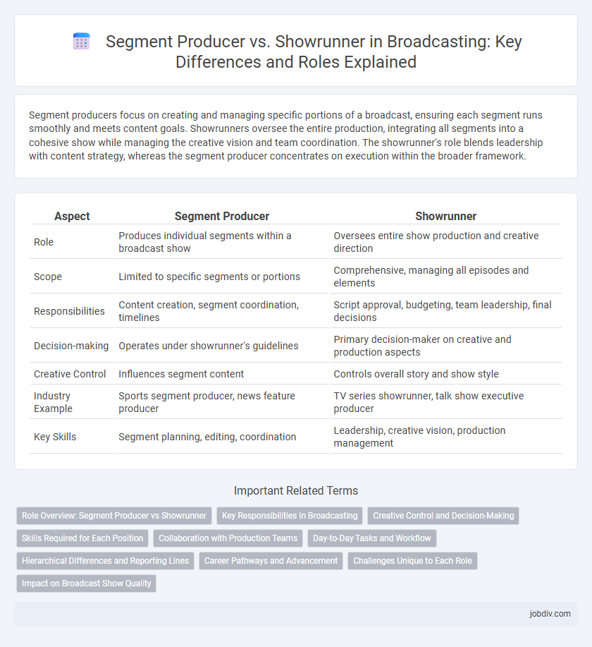 Segment Producer vs. Showrunner in Broadcasting: Key Differences and Roles Explained