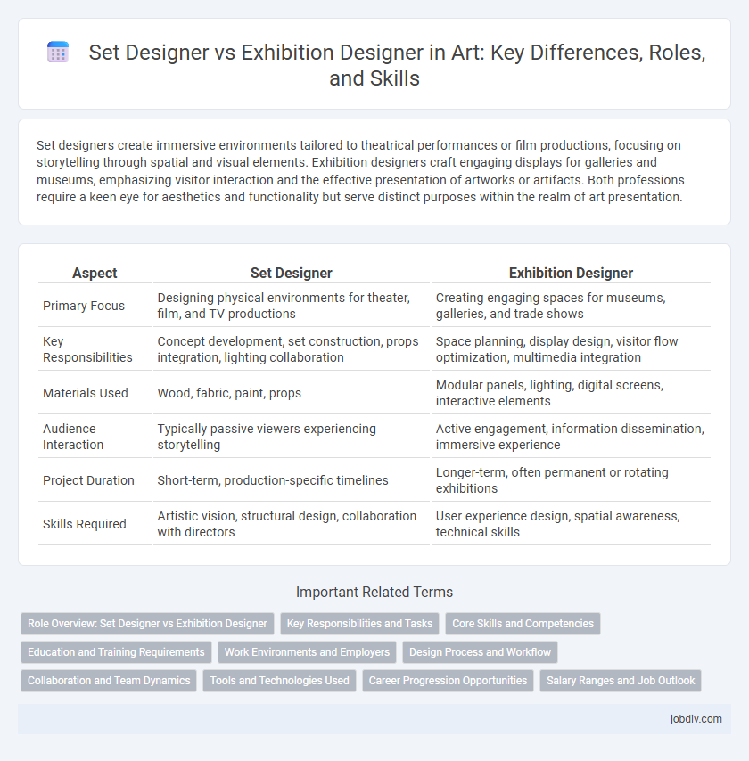 Set Designer vs Exhibition Designer in Art: Key Differences, Roles, and Skills