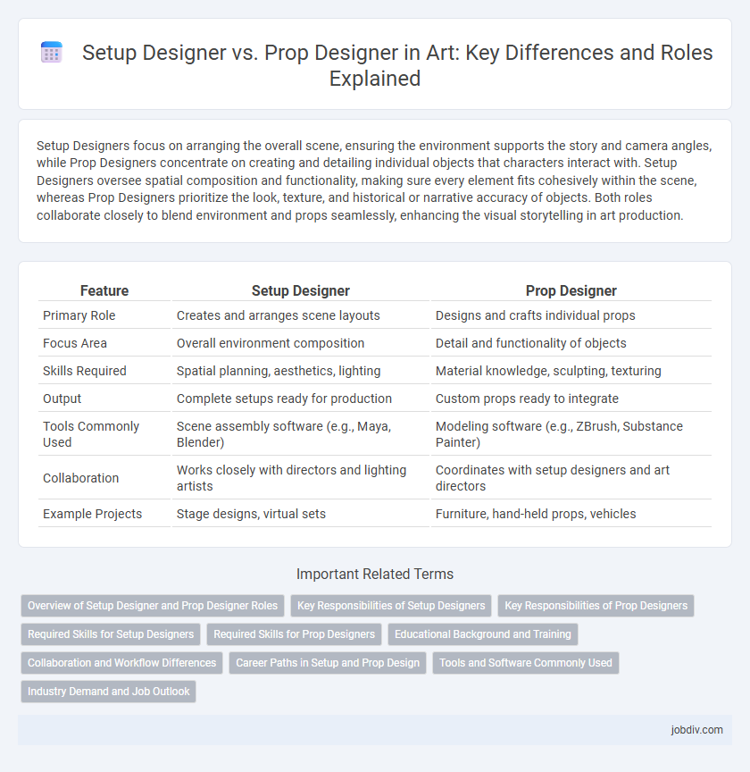 Setup Designer vs. Prop Designer in Art: Key Differences and Roles Explained