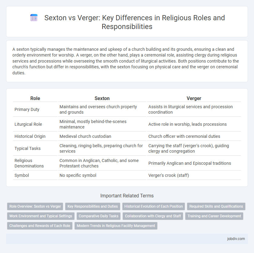 Sexton vs Verger: Key Differences in Religious Roles and Responsibilities