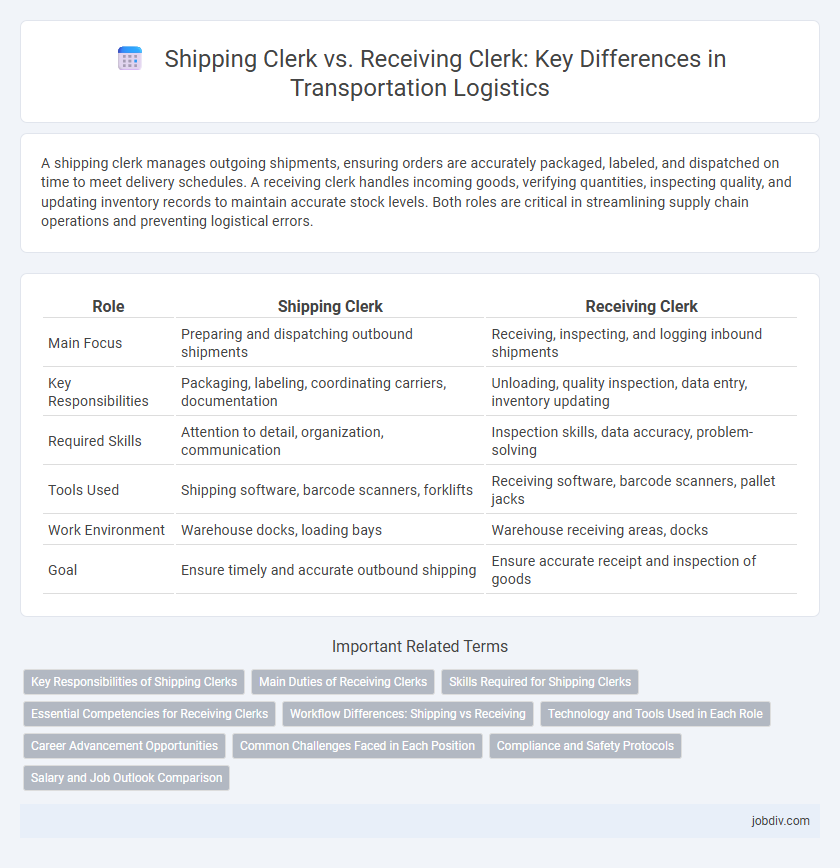 Shipping Clerk vs. Receiving Clerk: Key Differences in Transportation Logistics