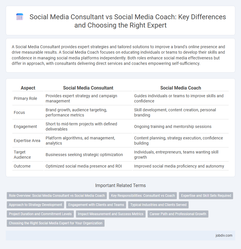 Social Media Consultant vs Social Media Coach: Key Differences and Choosing the Right Expert