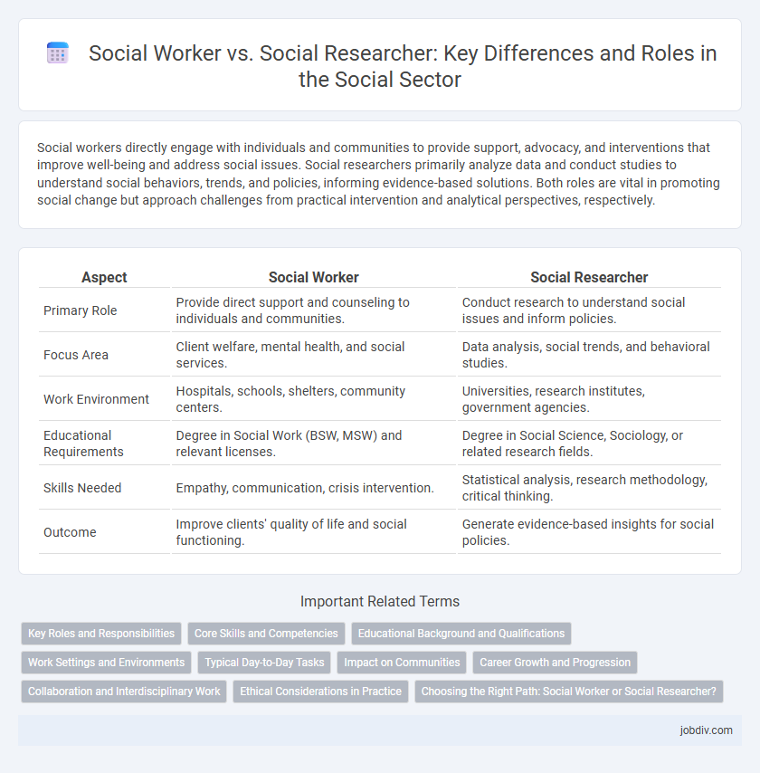 Social Worker vs. Social Researcher: Key Differences and Roles in the Social Sector