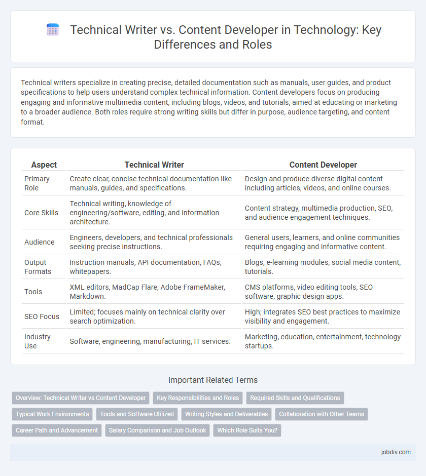 Technical Writer vs. Content Developer in Technology: Key Differences and Roles
